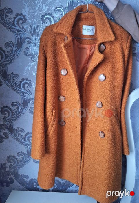Brend: Sateen Model: iki cərgəli düyməli qadın palto - Rəng: tünd — Gəncə