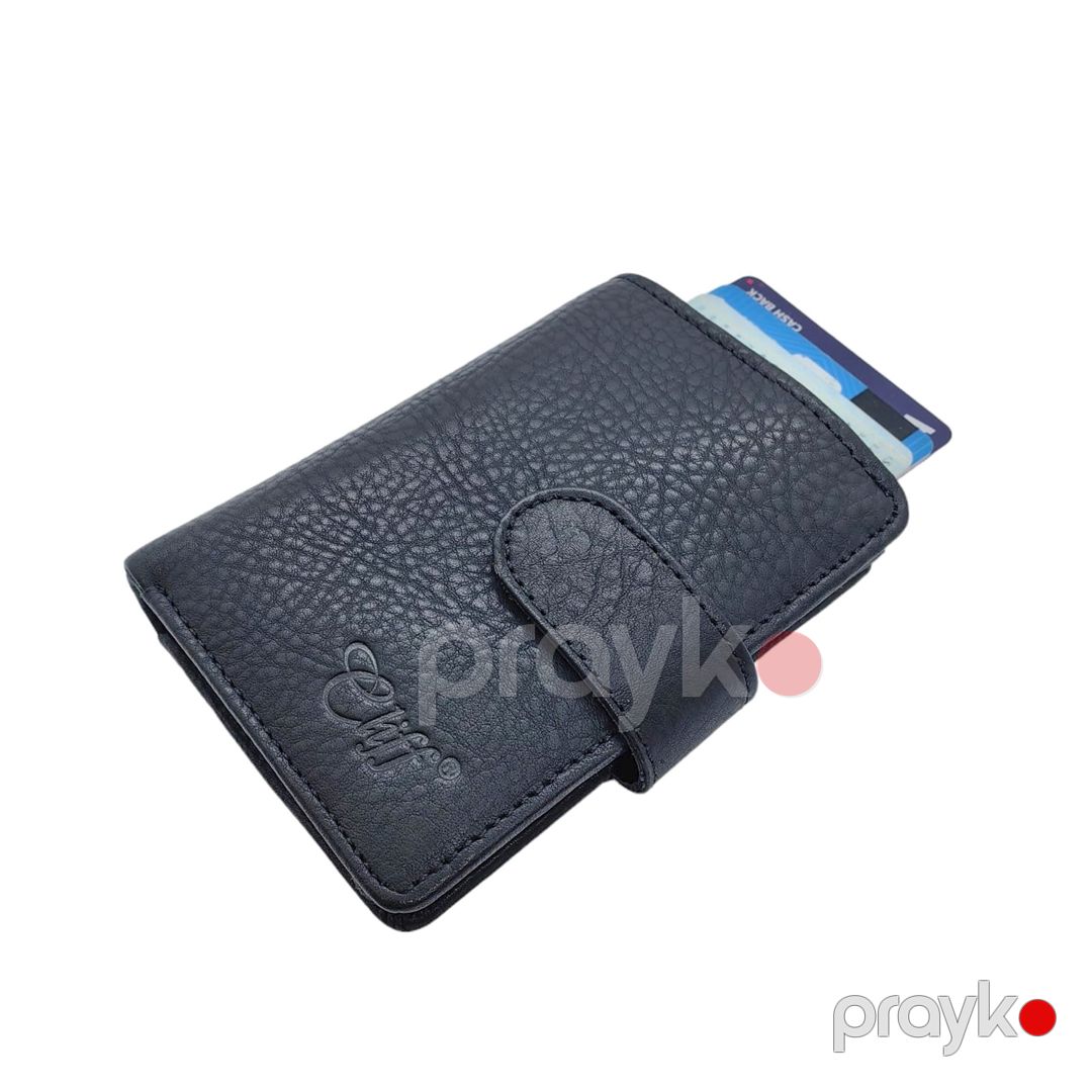 Kişilər üçün təbii dəri pul kisəs Cliff Wco_Cliff_211_Black_1, qara — Mallar, Bakı (2)