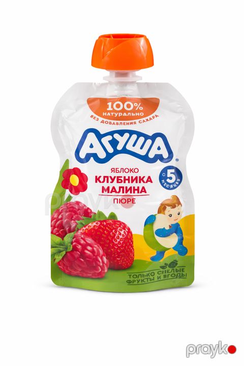 Püre uşaqlar üçün Агуша, çiyələk, 90 q — Bakı