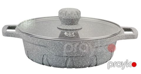 Qısa qazan Elif EL71240_boz, 40 sm, qranit, boz — Bakı