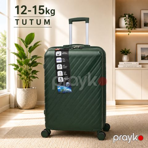 Çamadan T001, ABS plastik, Yaşıl, 4 təkər, 12-15 kq — Bakı