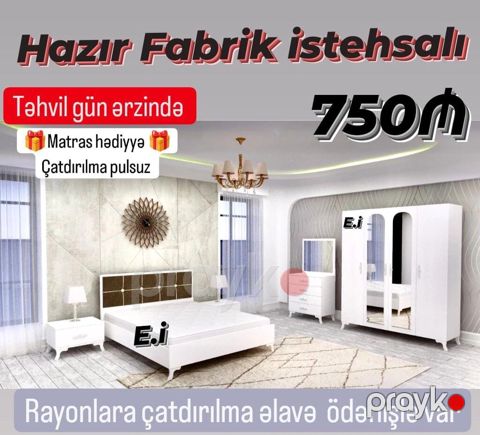 Məhsul: Hazır fabrika istehsalı yataq otağı dəsti Tərkibi: - Çarpayı — Bakı