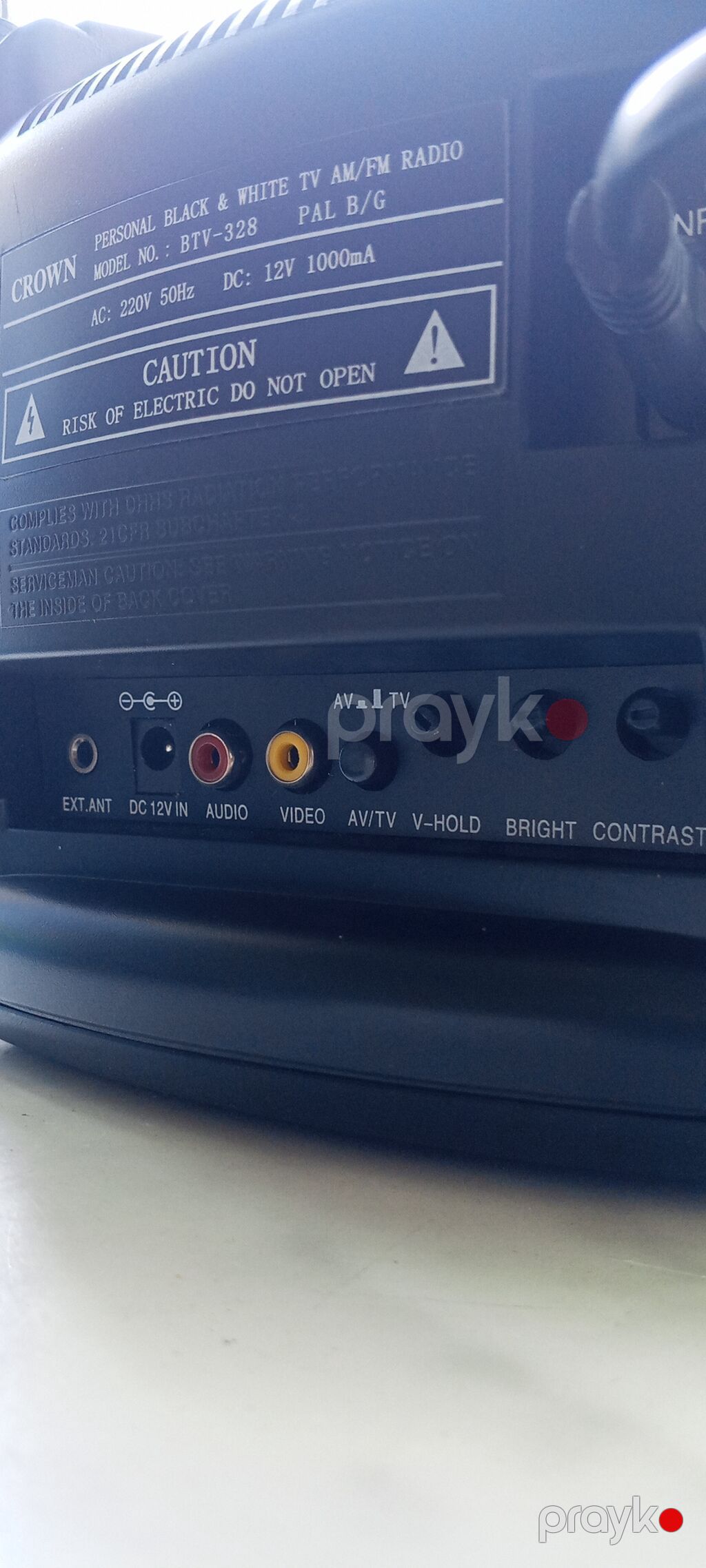 Crown BTV-328 – portativ qara‑ağ televiziya və Am/fm radio kombosu — Televizorlar, Bakı (7)