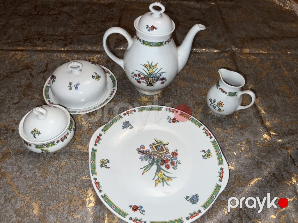 Çay dəsti, rəng - Ağ, Farfor, Epiag, 6 nəfərlik, Çexiya — Süfrə qabı, Bakı (2)