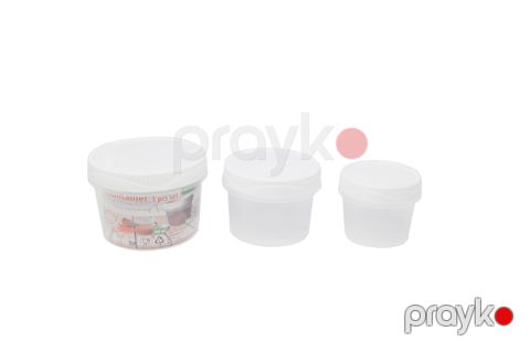 Saxlama qabı starsplast 3LÜ dəst yumru ağ 94221 — Bakı