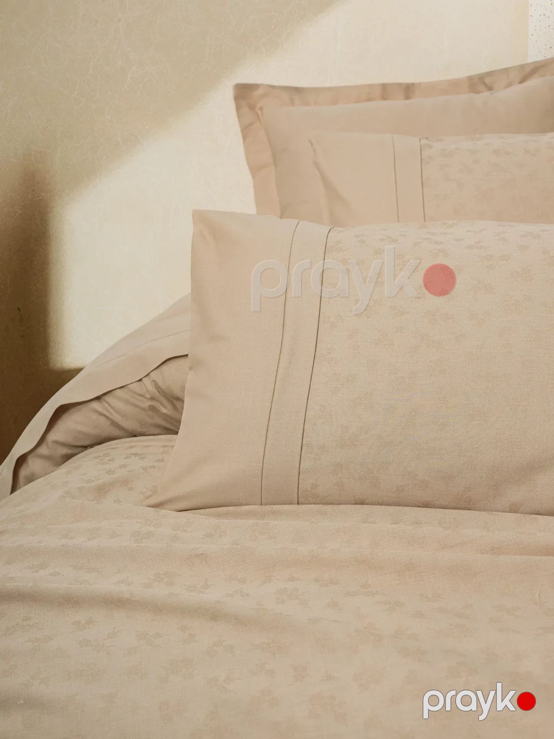 Yataq dəsti Cotton Box Florita, yorğan üzü 200x220 sm, mələfə 240x260 sm, yastıq üzü 50x70 sm (4 əd), pambıq/satin, ikinəfərlik, bej — Mallar, Bakı (3)