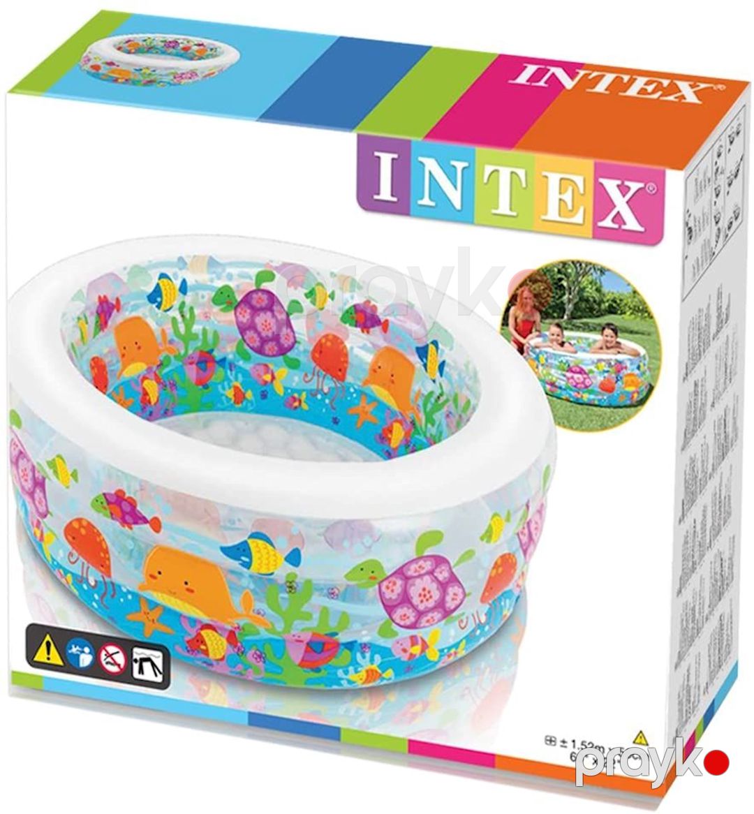 Hovuz Intex Aquarium uşaqlar üçün, şişmə, dairəvi, 152х56 sm, 360 l, ağ/rəngbərəng — Hovuzlar, Bakı (2)