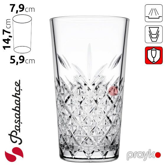 Stəkan dəsti Pasabahce Timeless, şüşə, şəffaf, 360 ml, 4 əd — Mallar, Bakı (2)
