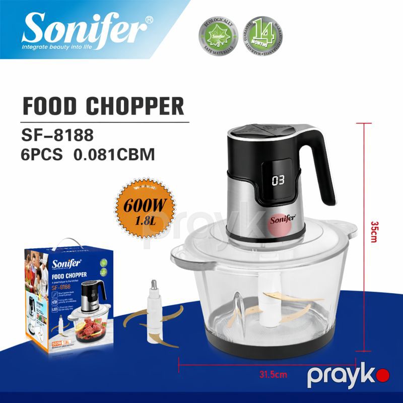 Sonifer SF-8188 Mətbəx Doğrayıcısı 600 W Gücündə 1.8 l — Ev texnikası, Bakı (2)