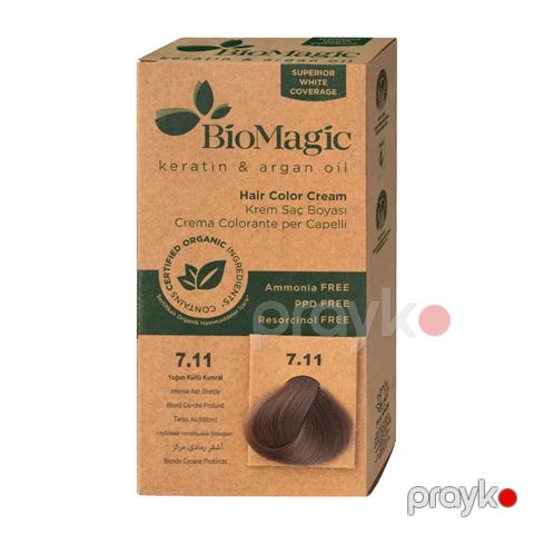 Saç üçün krem-boya Biomagic 7.11 İntensiv küllü sarışın 60 ml — Bakı