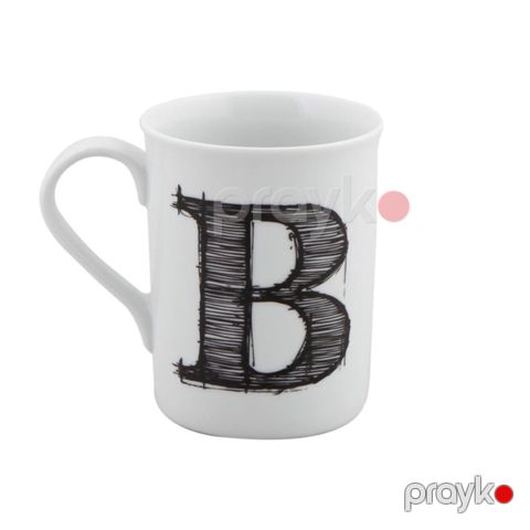 Krujka Porland Letter B, ağ, 285 ml — Bakı