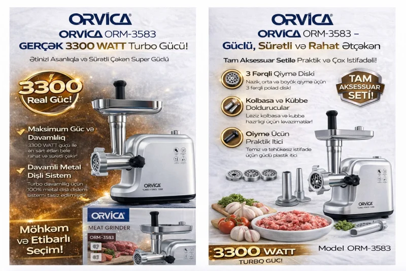 Ətçəkən Orvıca Turbo Force 3300 Model ORM-3583 — Digər mətbəx texnikası, Bakı (2)