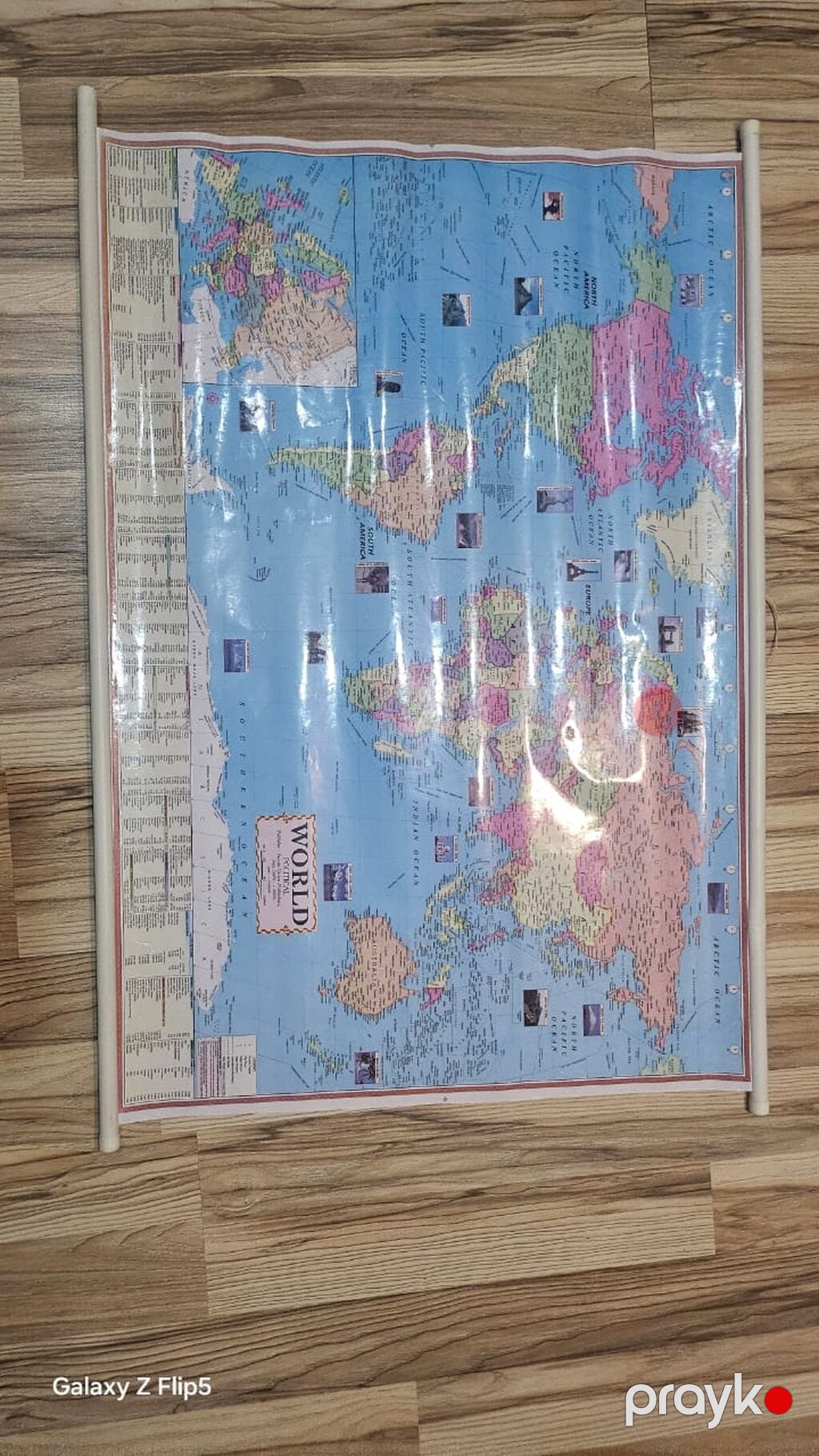 Divar üçün asılan Dünya xəritəsi - İngiliscə “World” başlıqlı — Dekor və interyeri, Xırdalan (2)