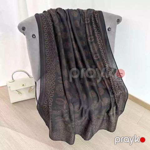 Şal qadınlar üçün A5175, kətan, qara/qəhvəyi, 75x180 sm — Bakı