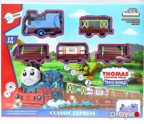 Dəmiryolu Track World Thomas Cartoon Train, plastik, 17 parça, 3+ yaş — Bakı