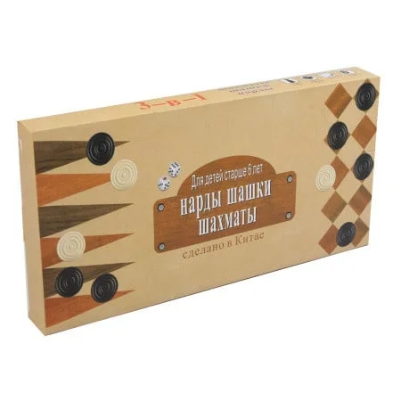 Şahmat + dama + nərd (3-ü 1-də) WS0544, taxta, 39x39 sm — Top oyunları, Bakı (3)
