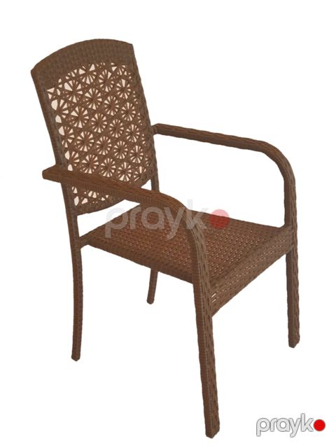 Bağ üçün stul Zili Rattan Sakura, qəhvəyi; stul ölçüsü: eni 55 sm, hündürlüyü 90 sm — Bakı