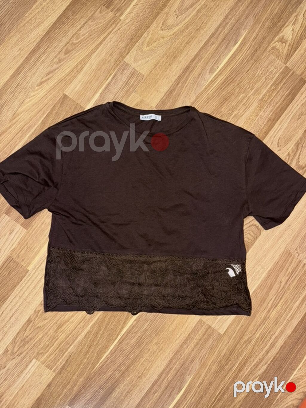 Qadın t-shirt – qısa model, qəhvəyi rəng - Material: yumşaq, nəfəsalan — Futbolka və polo, Bakı (2)