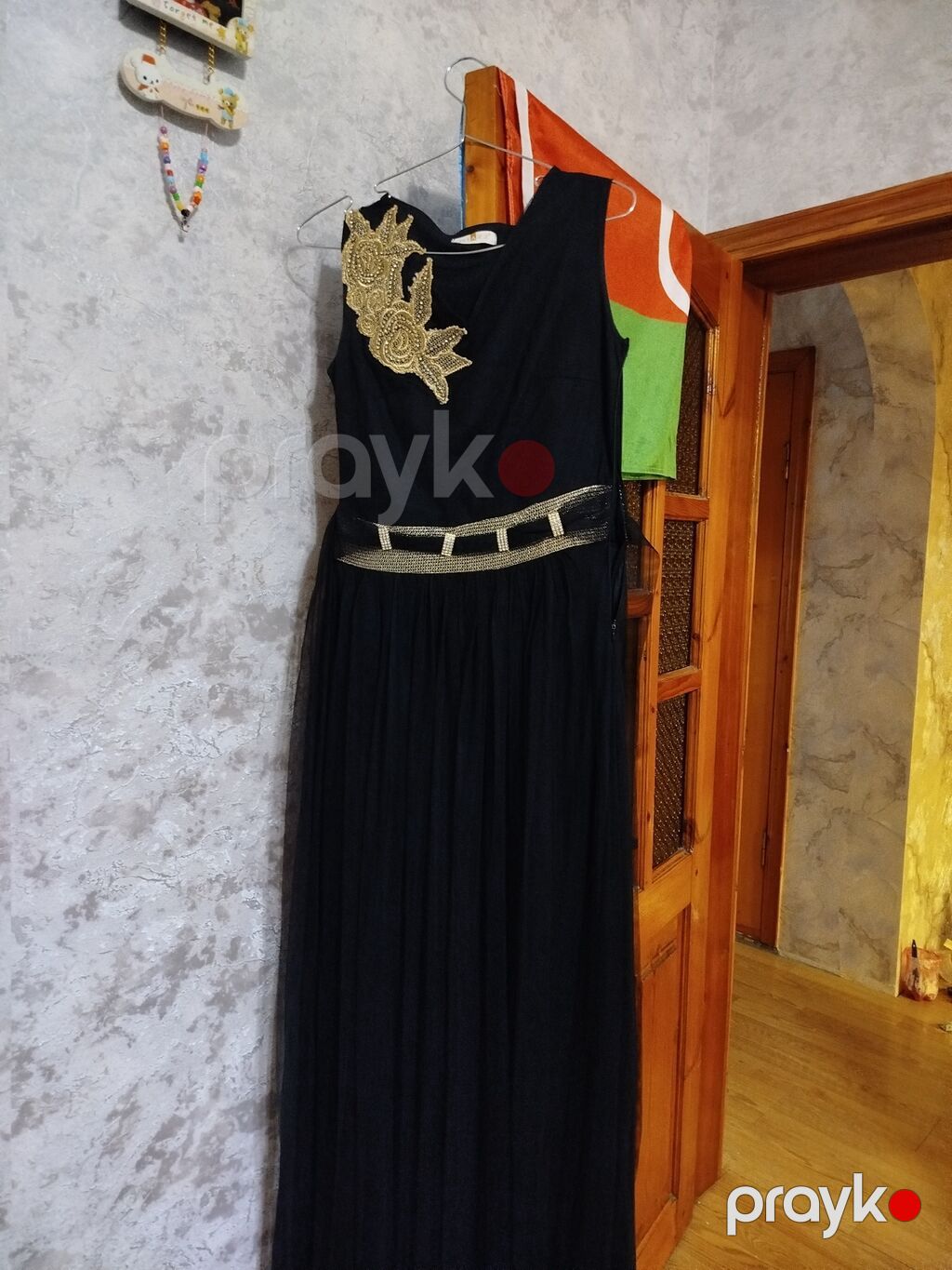 Qara rəngli uzun ziyafət donu - Model: maxi uzunluq, yuxarı hissəsi — Axşam paltarları, Bakı (2)