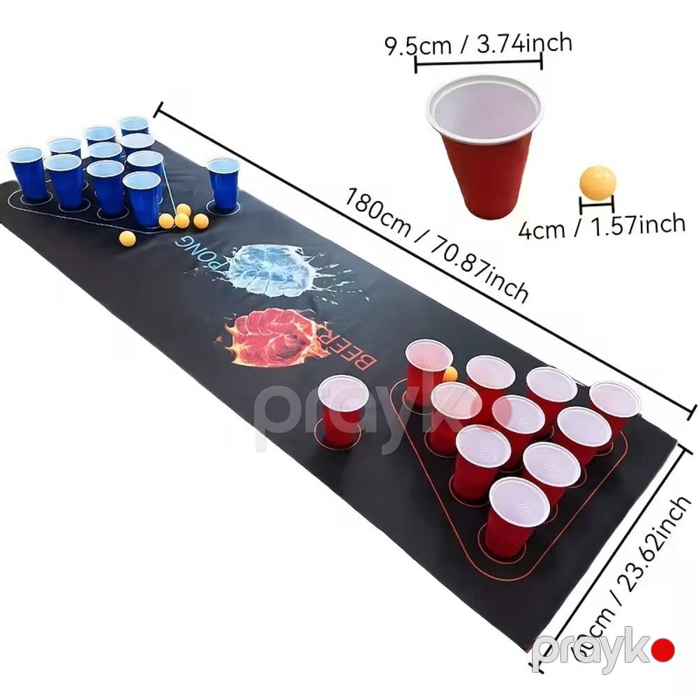 Oyun dəsti 49 element, 1 oyun xalçası, 24 sarı ping-pong topu, 12 qırmızı fincan, 12 mavi fincan — Oyun dəstləri, Bakı (3)