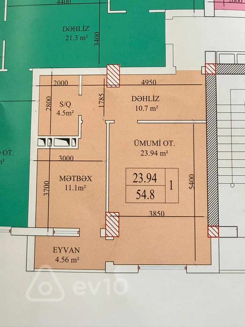 1 otaqlı mənzil, 55 m², Bineqedi qes — Mənzil, Bakı (12)