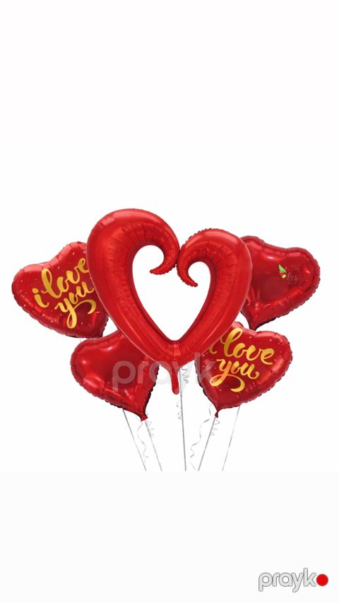 Şar dəsti I Love You, qırmızı, 5 əd — Bakı