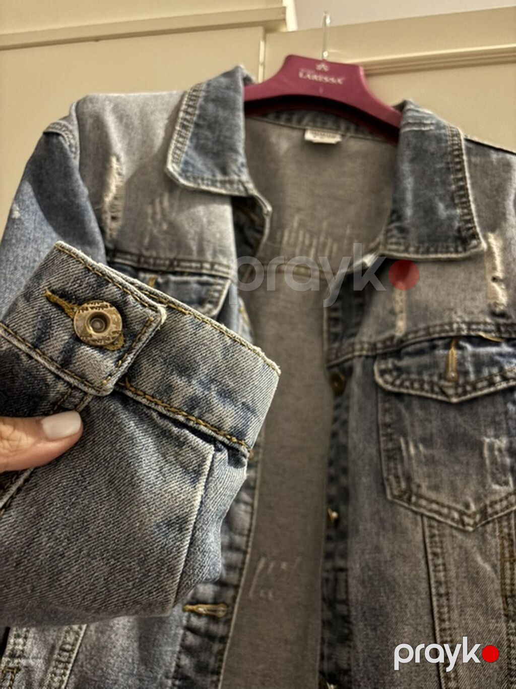 Denim cins gödəkçə - Rəng: orta-mavi yuyulmuş (stonewash effekti) — Caketi, Bakı (2)