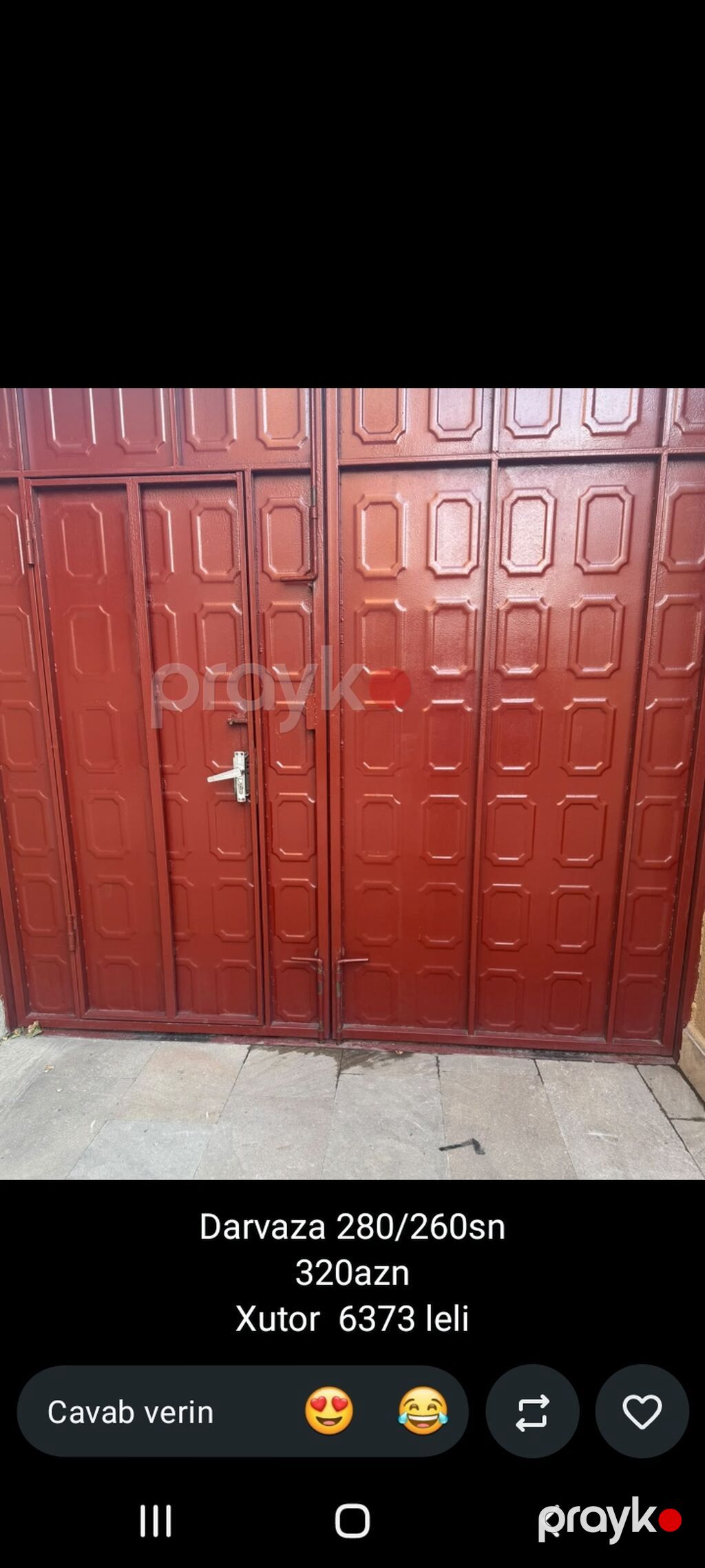 Məhsul: Metal darvaza – Material: möhkəm metal konstruksiya – Rəng — Pəncərələr, qapılar, balkonlar, Bakı (4)