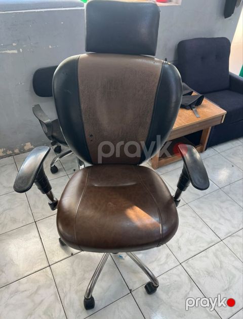 Erqonomik ofis/kreslo stulu - Material: qəhvəyi və qara rəngdə süni — Sumqayıt