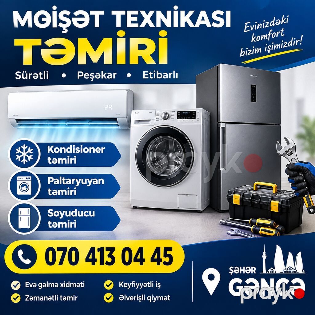 Məişət texnikası təmiri – Gəncə Xidmət sahələri: - Kondisioner — Kondisioner və havalandırma sistemi təmiri, Gəncə (2)