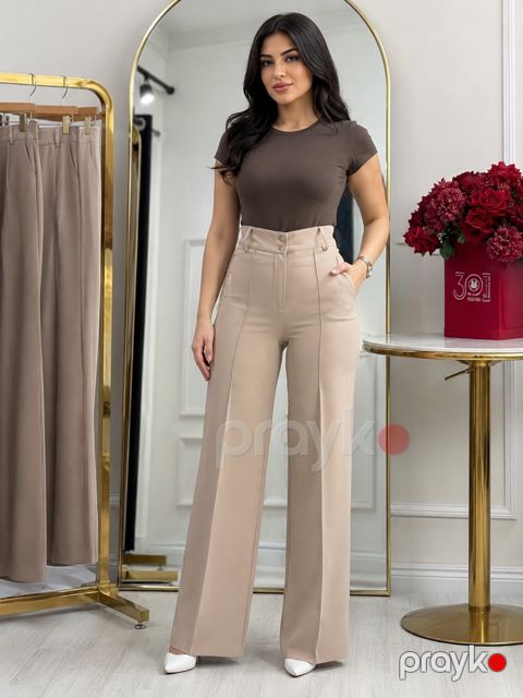 Klassik şalvar 71582783, krem, parça, ölçü 48 — Bakı