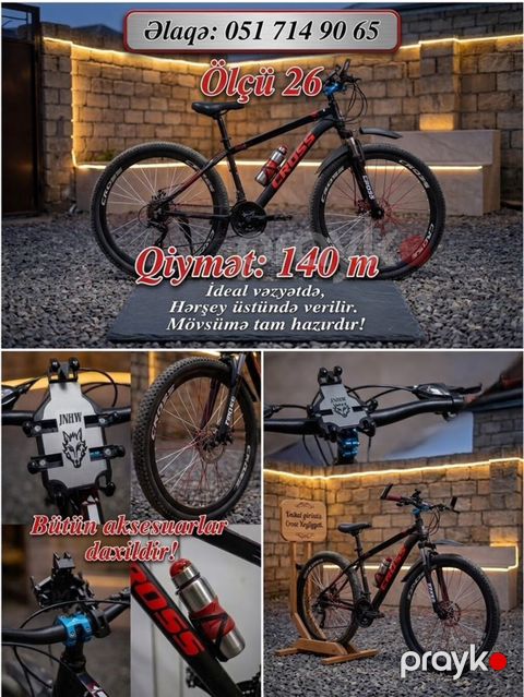Kross dağ velosipedi – Ölçü 26 - Güclü alüminium gövdə, yüngül və