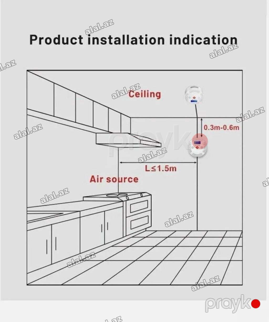 Carbon dedector monoxide Tuya Wi-Fi Karbon Monoksid Dedektoru Tuya — Təmir və inşaat, Bakı (2)