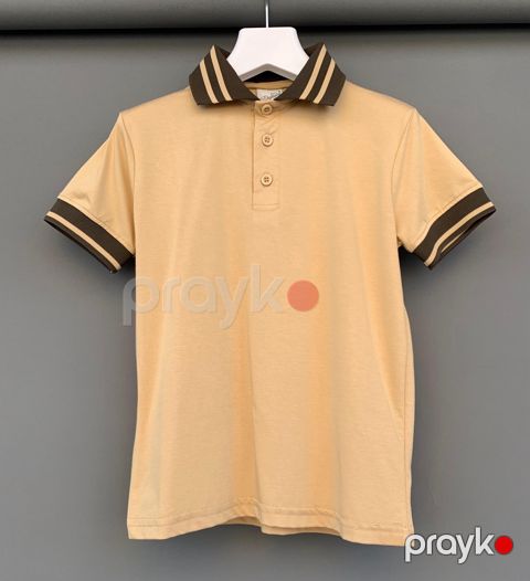 Uniseks məktəbli qısaqol polo D807, haki, pambıq/poliester/laykra, ölçü 14 yaş — Bakı