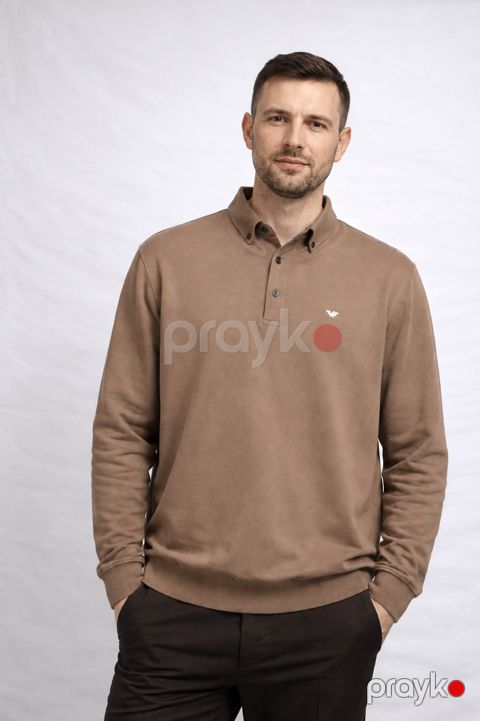 Uzunqollu polo VC_2643357, açıq qəhvəyi, pambıq, ölçü 3XL — Bakı