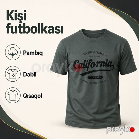 Kişilər üçün futbolka EB_1418, pambıq, boz, ölçü 3XL — Bakı