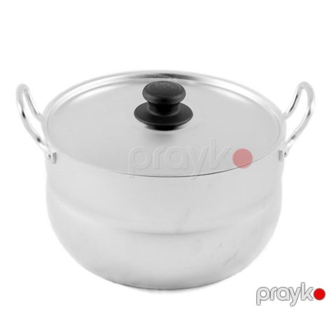 Alüminium qazan "Калитва" 1060, 2 tutacaq, metal qapaq, 6 L — Bakı