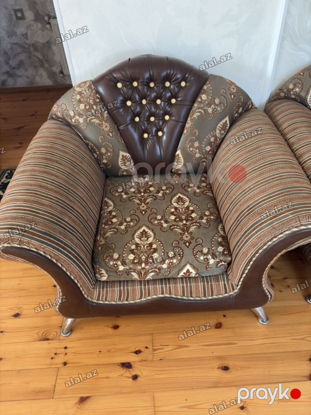 Klassik üslubda yumşaq mebel dəsti - Tərkib: 1 ədəd ikili divan, 2 — Mebel, Bakı (3)