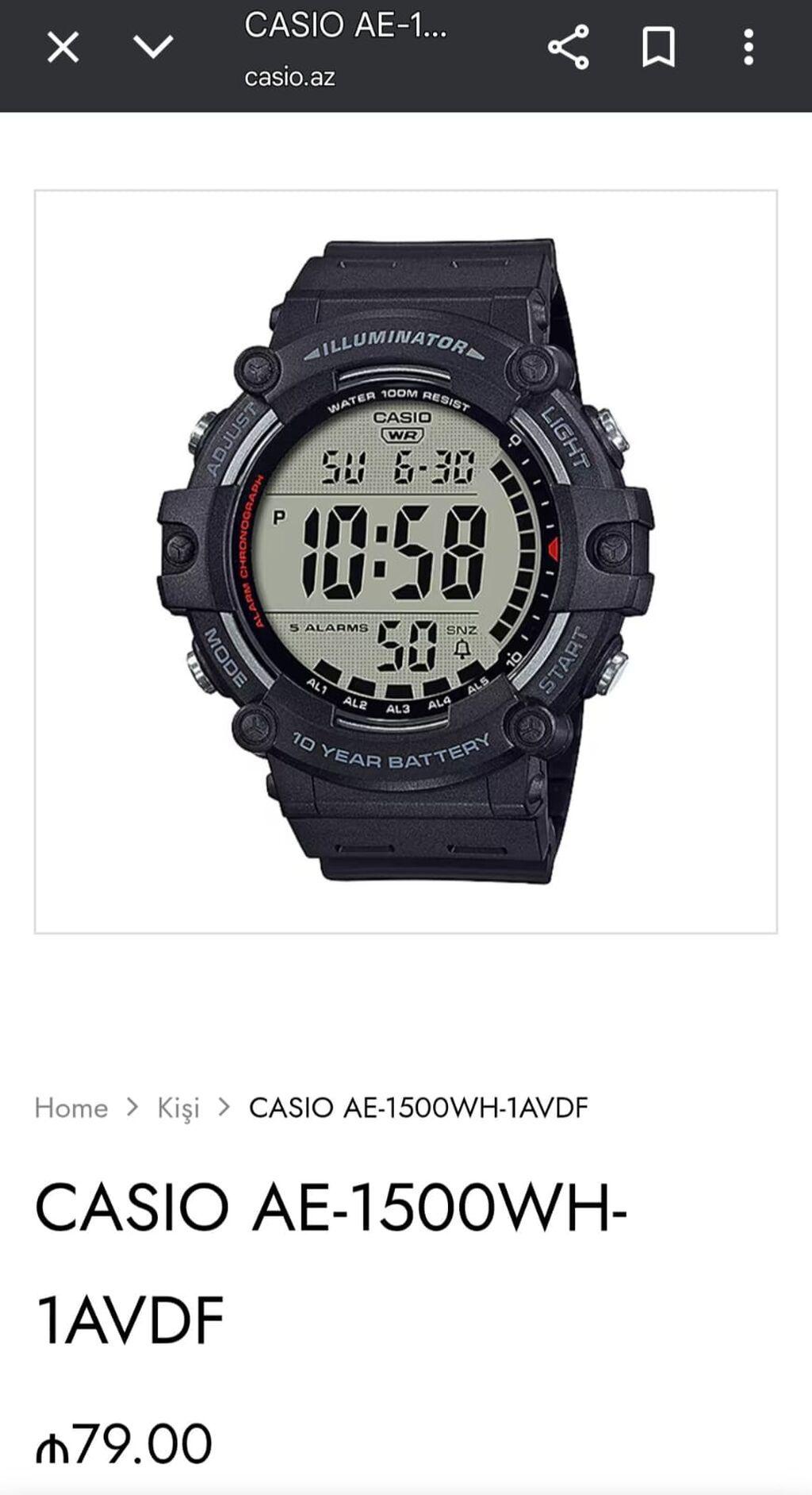 Yeni, Qol saatı, Casio, rəng - Qara — Qol saatları, Xırdalan (6)