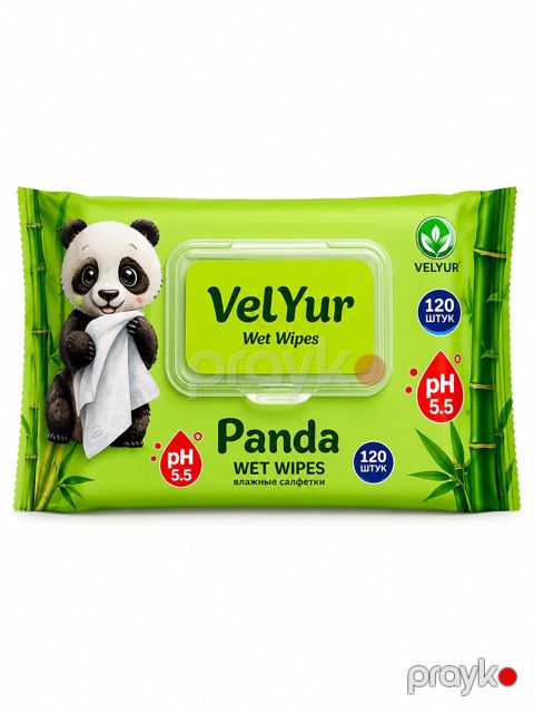 Nəm salfet VelYur Panda, 120 əd — Bakı