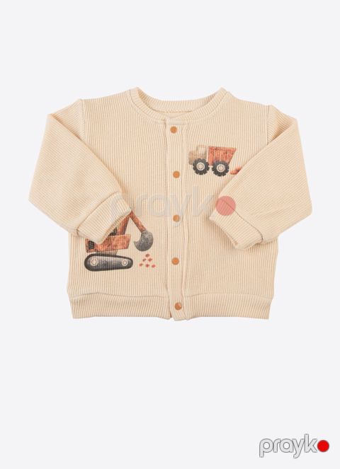 Jaket Kitikate Organik Builder Hırka, bej, pambıq, ölçü 3-6 ay — Bakı