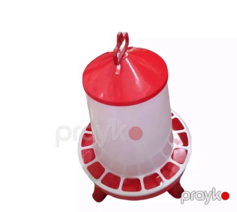 Yem təknəsi toyuqlar və cücələr üçün, qırmızı, plastik, 14 kq