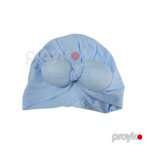 Qızlar üçün papaq 8639-1, pambıq, mavi, ölçü 0-3 yaş — Bakı