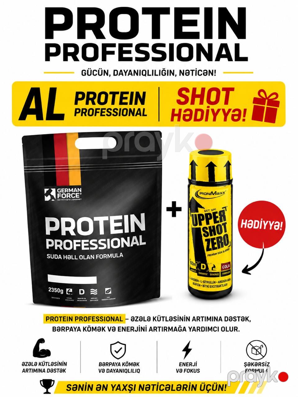 Protein IronMaxx Professional 2000 q + Shot — Mallar, Bakı (2)