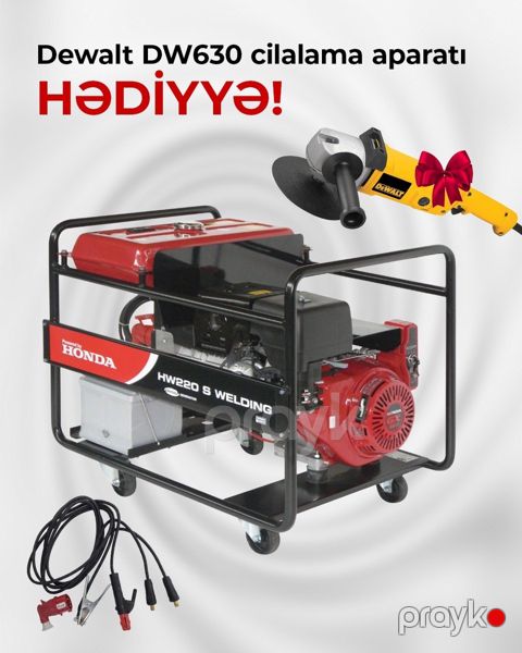 Honda mühərrikli qaynaq generatoru – Antor HW 220 (6.5 kVA / 220A) — Bakı