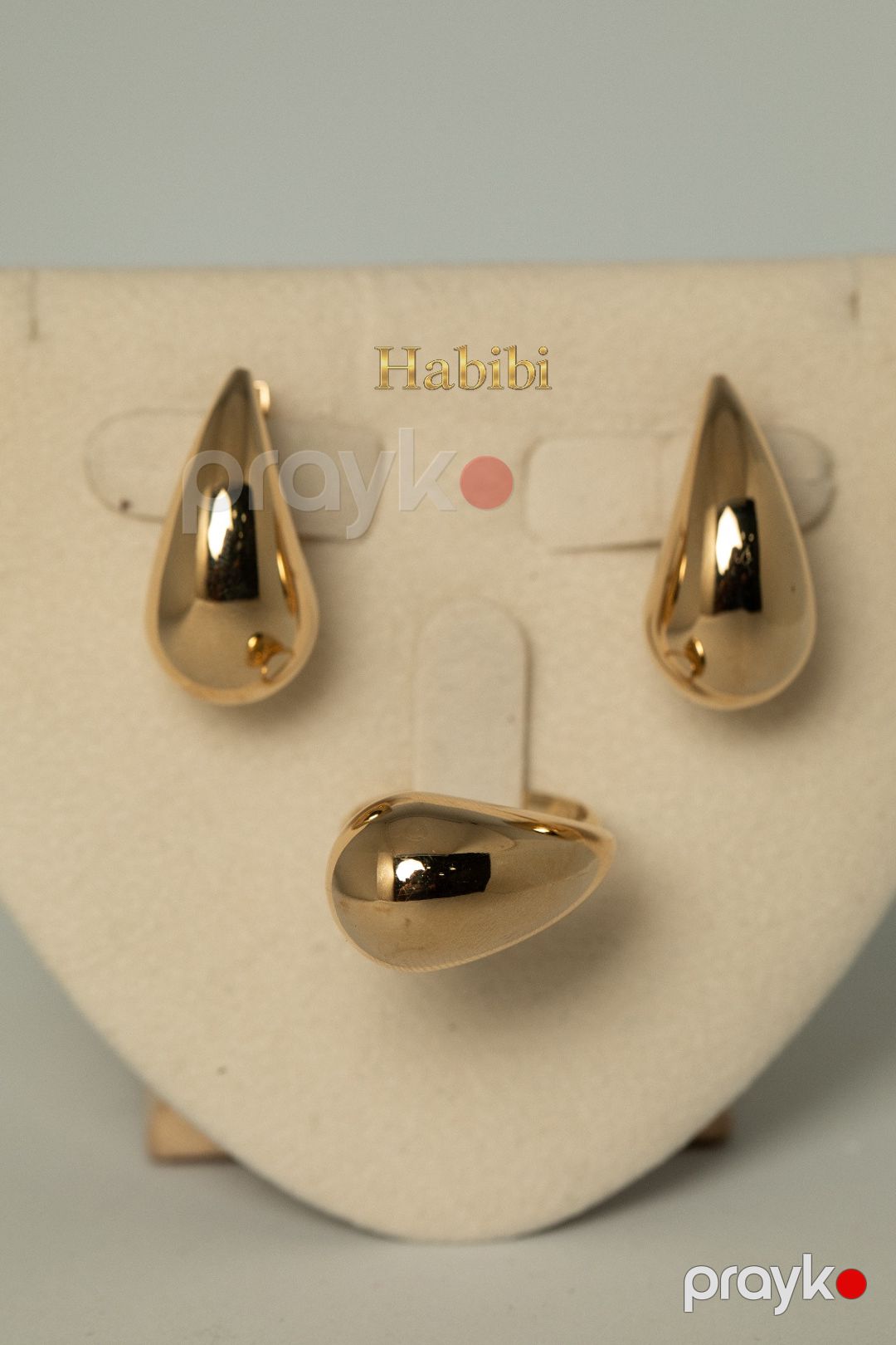 Zinət dəsti sırğa və üzük Habibi Jewellery HJ789, qızıl 585 əyar, 7.58 q — Mallar, Bakı (2)