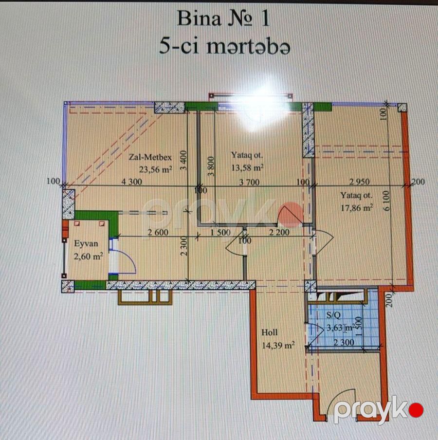 3 otaqlı mənzil, 85 m², Təbriz küçəsi — Mənzil, Bakı (3)