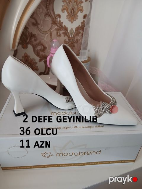 Tuflilər, Ölçü: 36, rəng - Ağ, İşlənmiş — Xırdalan