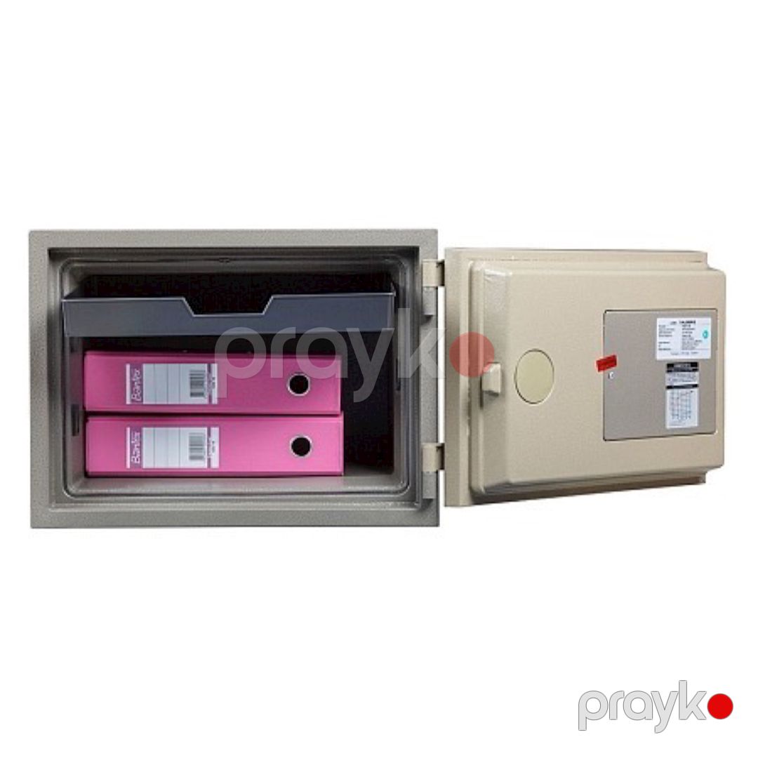 Ofis seyfi Valberg FRS-36 KL, açar ilə, qəhvəyi, odadavamlı seyf, 360x480x430 mm — Mallar, Bakı (2)