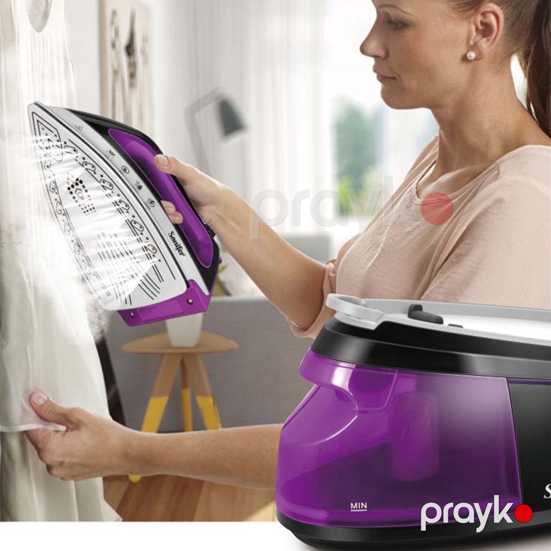 Sonifer SF-9053 Buxar Stansiyalı Ütü – 2400W Gücündə, Keramika Altlıqlı və Anti-Drip Sistemli — Ütü, Bakı (5)